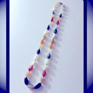 Vintage Necklace Polished Semiprecious Stones Beggar’s Beads Carnelian Quartz